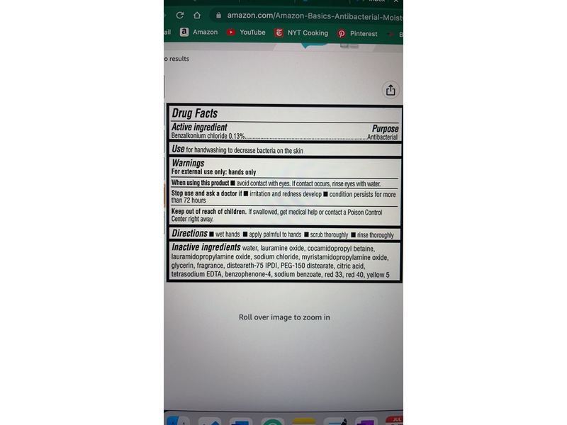 Amazon Basics Antibacterial Liquid Hand Soap Refill, Light Moisturizing, Triclosan-Free, 56 Fluid Ounces, 1-Pack