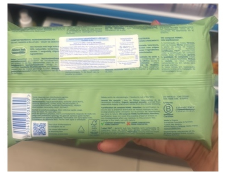 Mustela Nouveau Compostable Cleansing Wipes, Avocado, 60 Count, Pack Of 6