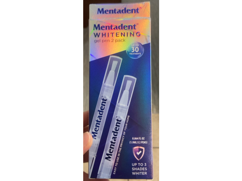 Mentadent Teeth Whitening Pen, 0.064 fl oz/1.9 mL, Pack Of 2