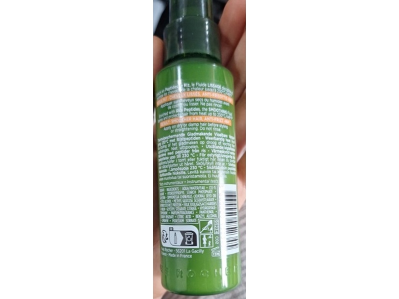 Yves Rocher Heat Protective Smoothing Fluid, 3.3 fl oz/100 mL