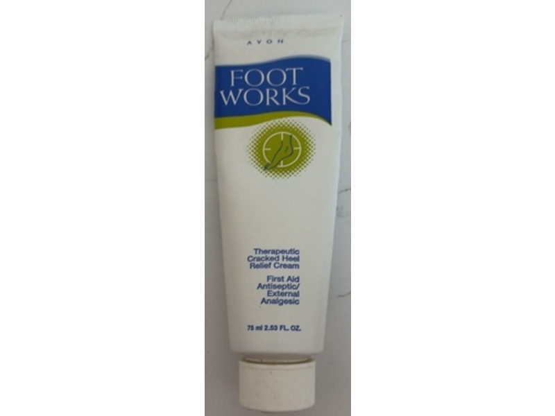 Avon Foot Works Therapeutic Cracked Heel Relief First Aid Cream, 2.53 fl oz/75 mL