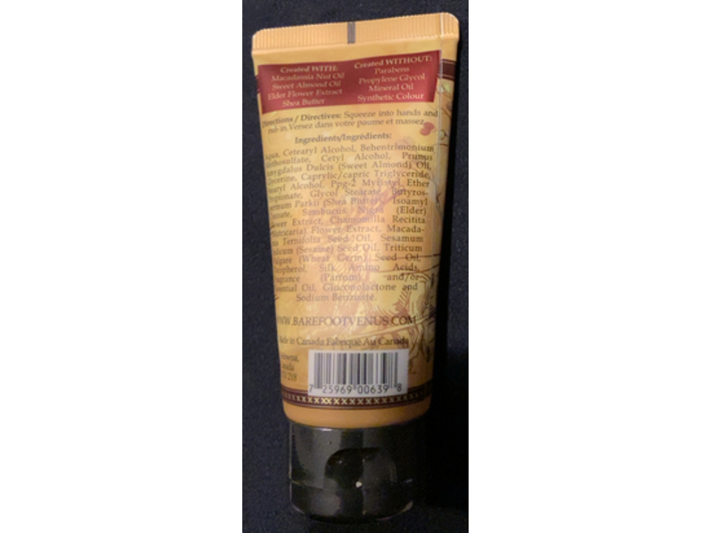 Barefoot Venus Ginger Snap Hand Cream, Macadamia Oil, 1.7 oz/50 mL