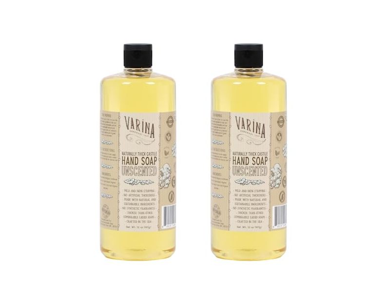 Varina Naturally Thick Castile Hand Soap, Unscented, 32 oz/907 g, Pack Of 2
