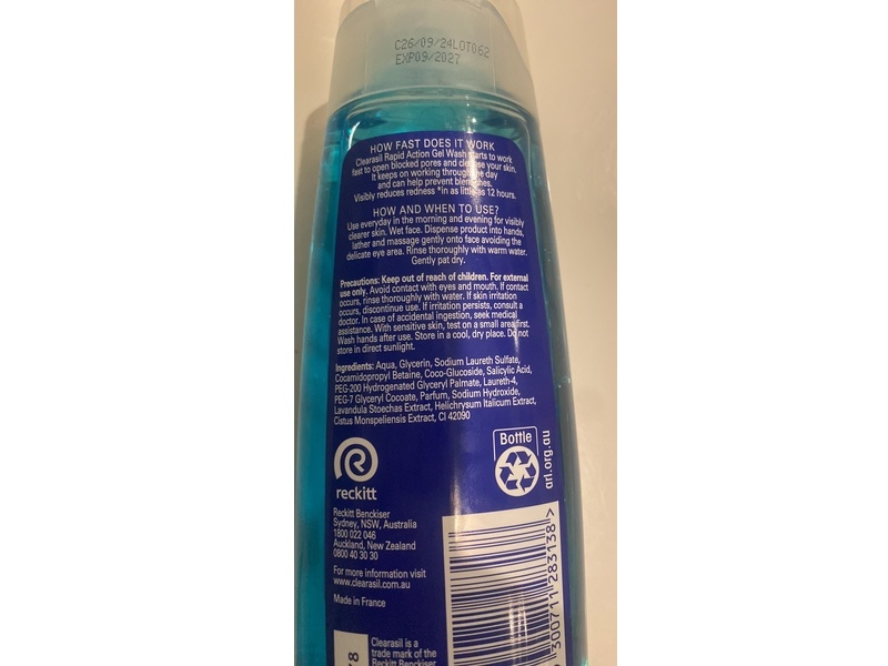 Clearasil Rapid Action Gel Wash, 200 mL