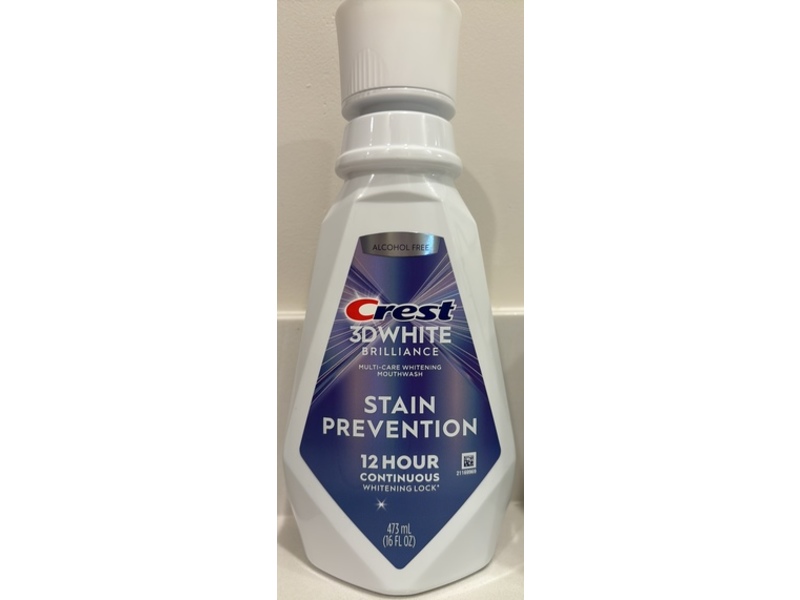 Crest 3D White Multi-Care Whitening Mouthwash, Stain Prevention, 16 fl oz/473 mL