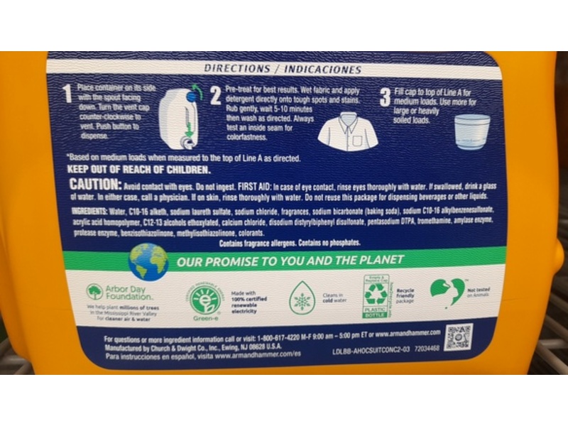 Arm & Hammer Plus Oxi Clean Ultra Stain Fighters, Fresh Scent, 15 8.6 fl oz/4.69 L, 122 Loads