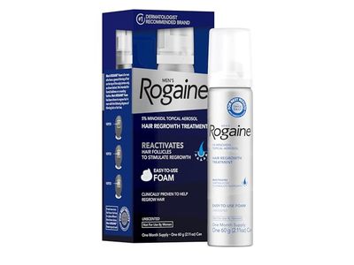 Men’s Rogaine Hair Regrowth Treatment Foam, 5% Minoxidil, Unscented, 2.11 oz/60 g
