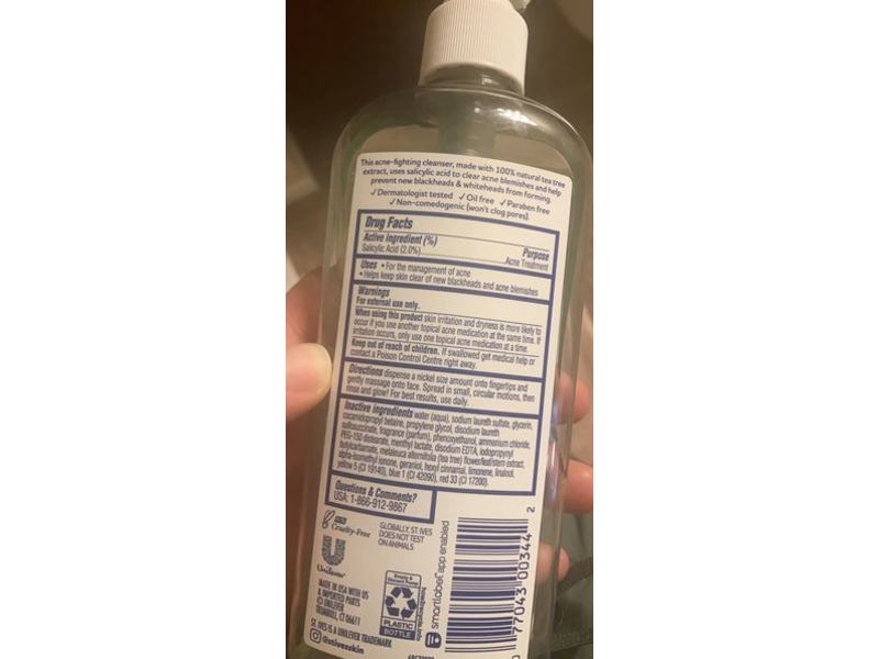 St. Ives Acne Control Cleanser, Tea Tree, 8 fl oz/236 mL