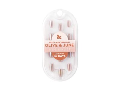 Olive & June Mani Minimalist Instant Press-On Nails, Taupe Jelly Chrome, 42 Count