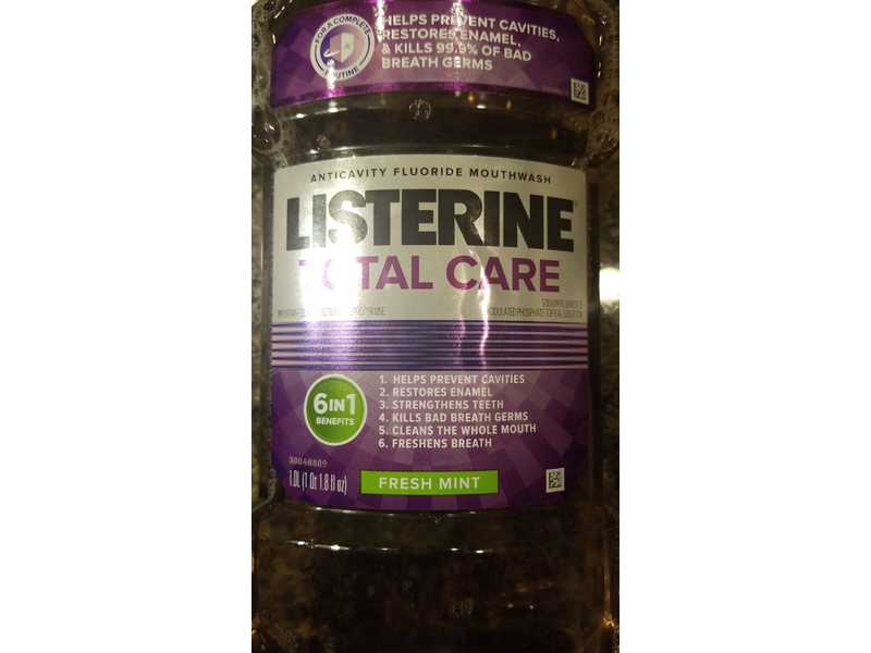 Listerine 6-In-1 Total Care Anticavity Fluoride Mouthwash, Fresh Mint, 1.8 fl oz