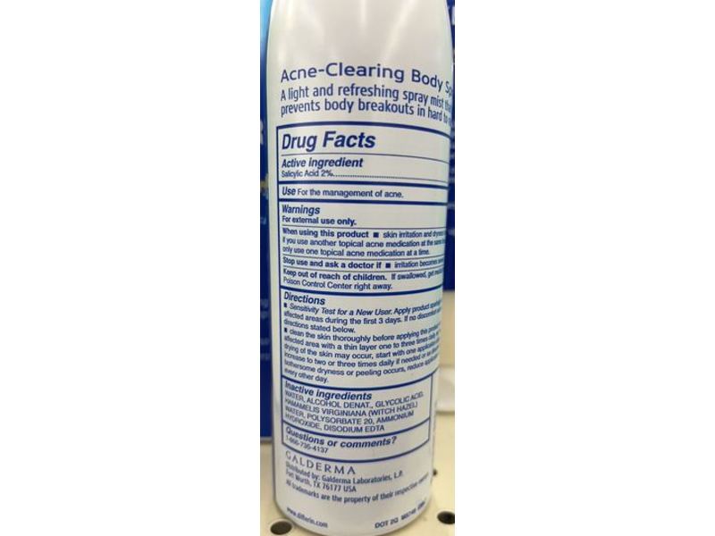 Differin Acne Treatment Acne-Clearing Body Spray, 6 oz/170 g
