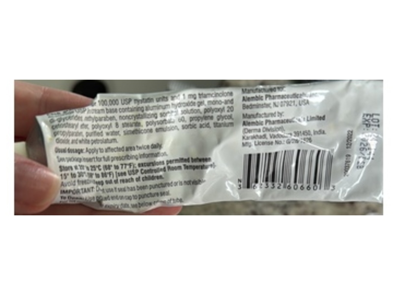 Nystatin and Triamcinolone Acetonide Cream USP, 60 g, Alembic (RX)
