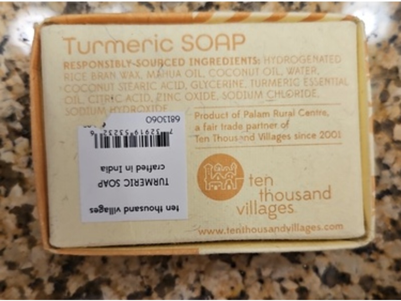Ten Thousand Villages Plant Based Soap Bar, Turmeric, 3.2 oz