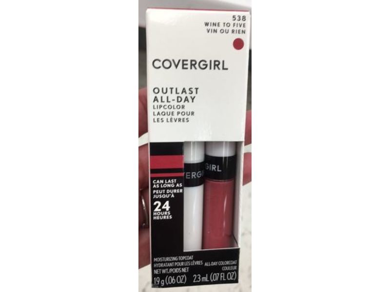 Covergirl Outlast All-Day Lip Colorcoat + Moisturizing Topcoat Duo, 538 Wine to Five