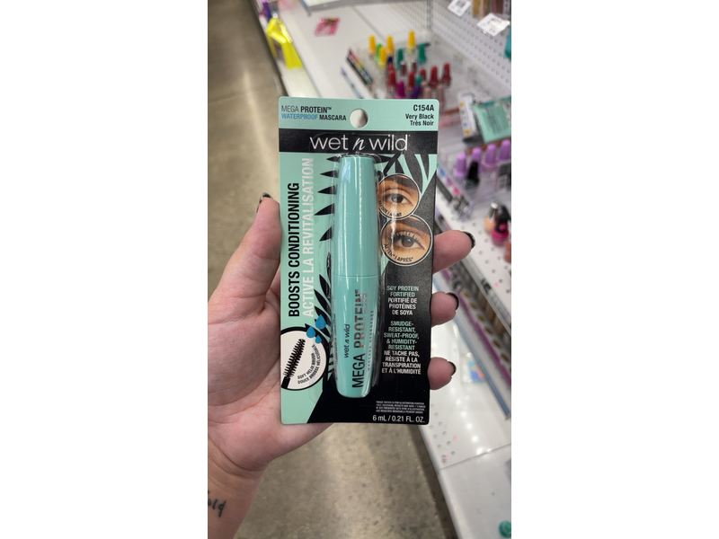 Wet N Wild Mega Protein Mascara, Boosts Conditioning, Very Black, 0.21 fl oz/6 mL
