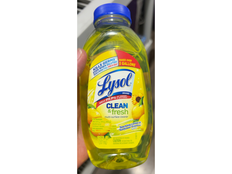 Lysol Clean & Fresh Multi Surface Cleaner, Sparkling Lemon & Sunflower Essence, 10.75 fl oz/317 mL