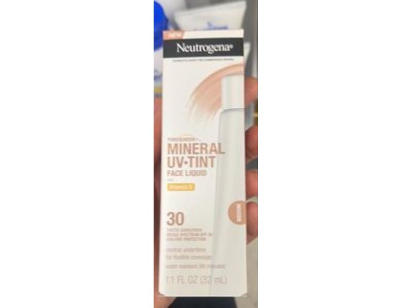 Neutrogena Purescreen+ Mineral UV Tint Face Liquid, SPF 30, Vitamin E, Medium, 1.1 fl oz/32 mL