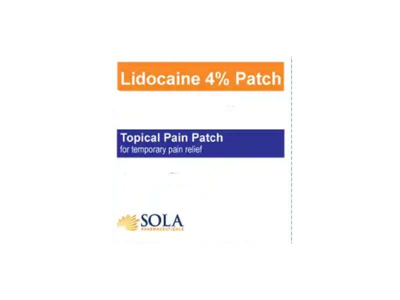 Sola Pharmaceuticals Topical Pain Patch, Lidocaine 4%, 1 Count