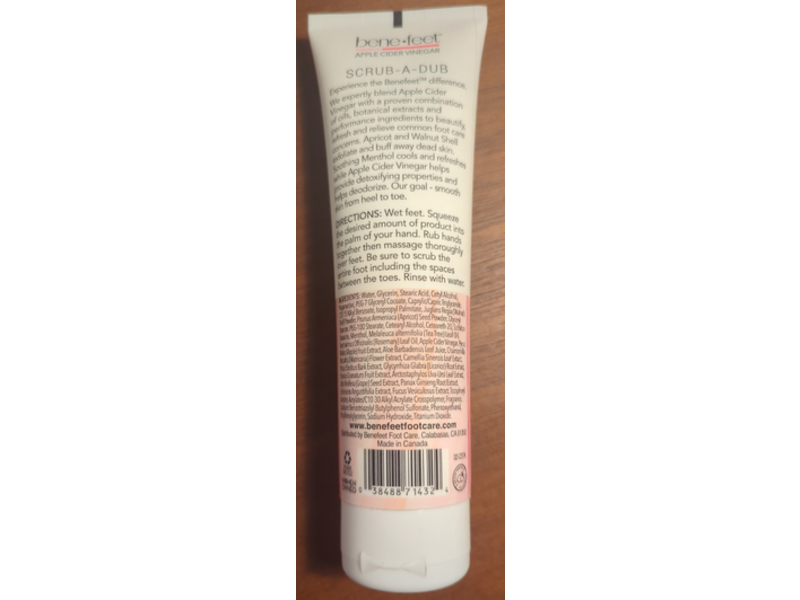Benefeet Scrub-A-Dub Cooling Foot Scrub, 4 oz/113 g
