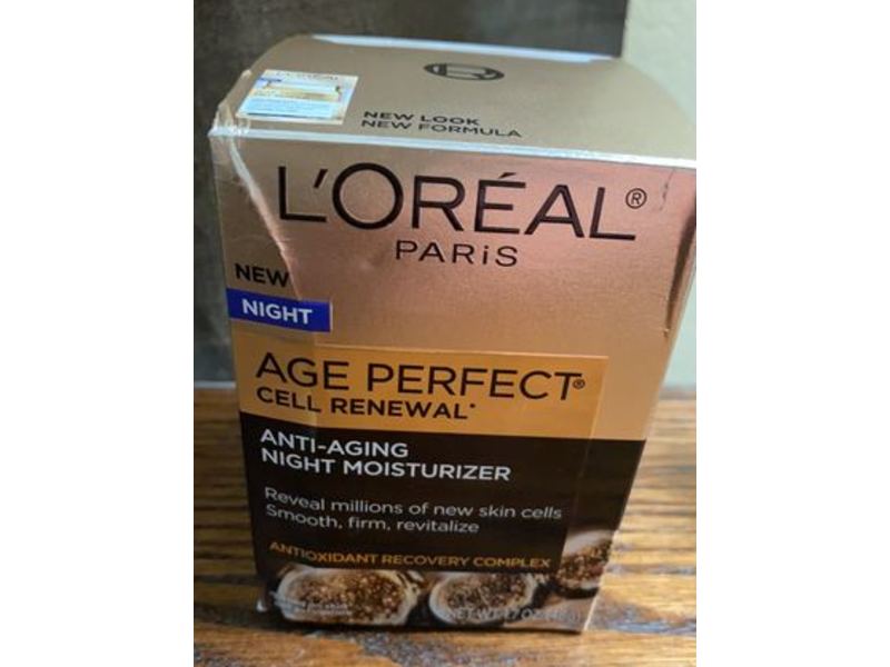 L'Oreal Paris Anti-Aging Night Moisturizer, Age Perfect Cell Renewal, 1.7 oz/48 g