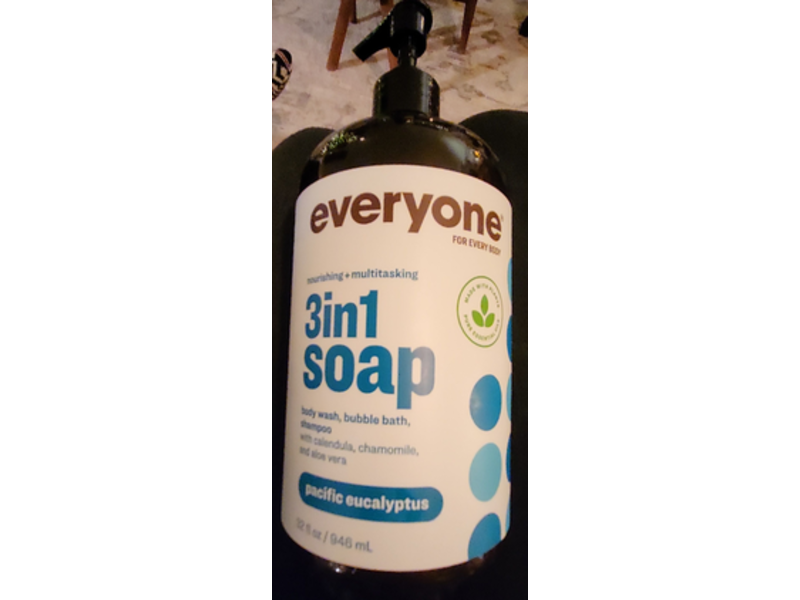 Everyone 3 In 1 Body Wash, Bubble Bath, Shampoo, Pacific Eucalyptus, 32 fl oz/946 mL