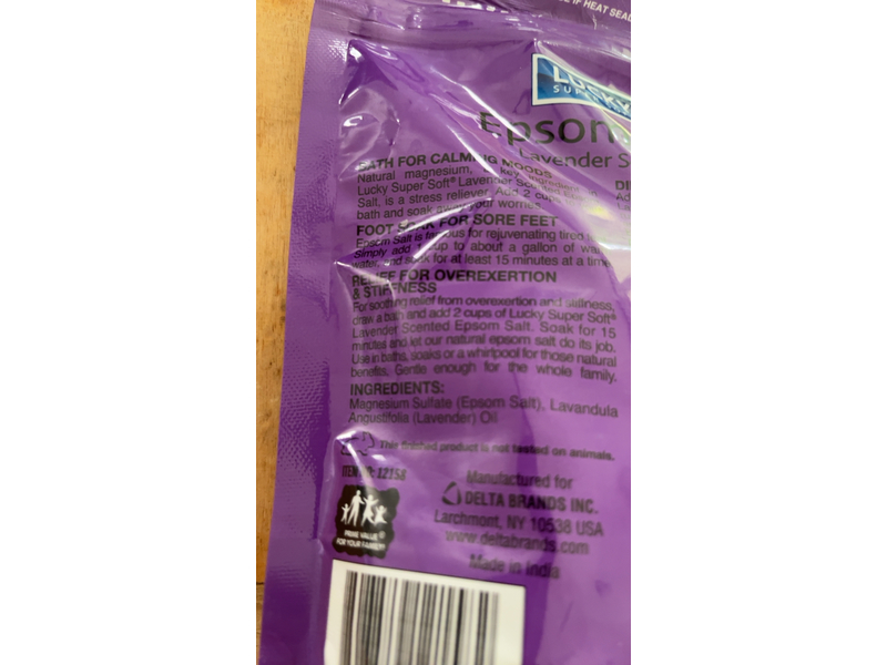Lucky Super Soft Epsom Salt, Lavender, 16 oz/454 g