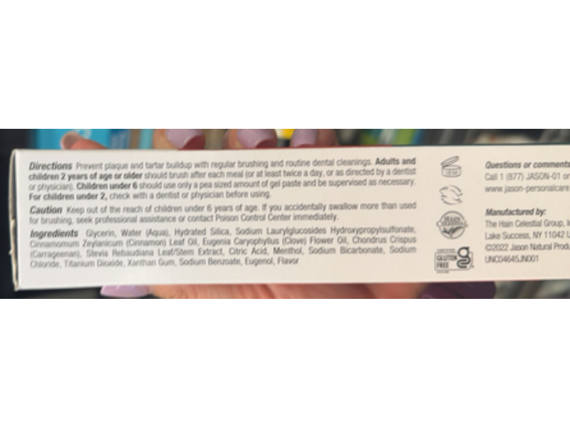 Jason Tartar Control Toothpaste, Cinnamon, 4.2 oz/119 g