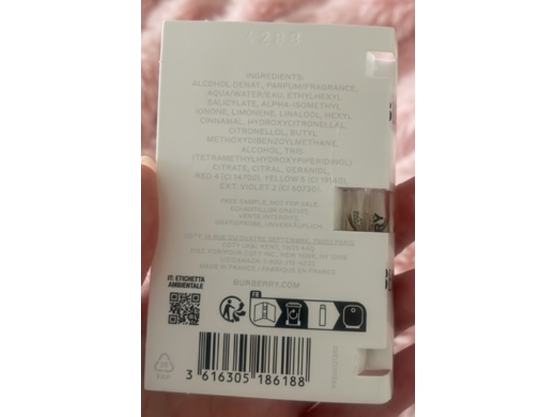 Burberry Her Eau De Parfum Intense, 0.05 fl oz/1.5 mL