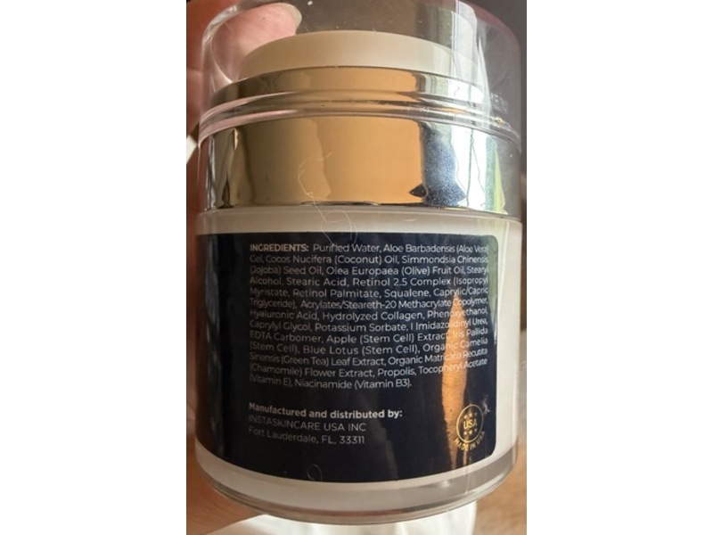 Instaskincare Night Moisturizer, Collagen Retinol + Stem Cells