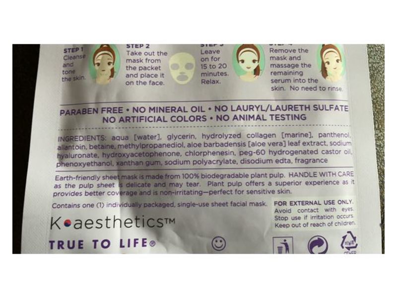 Earth Therapeutics Rejuvenating Collagen Mask, 0.70 fl oz/20 ml