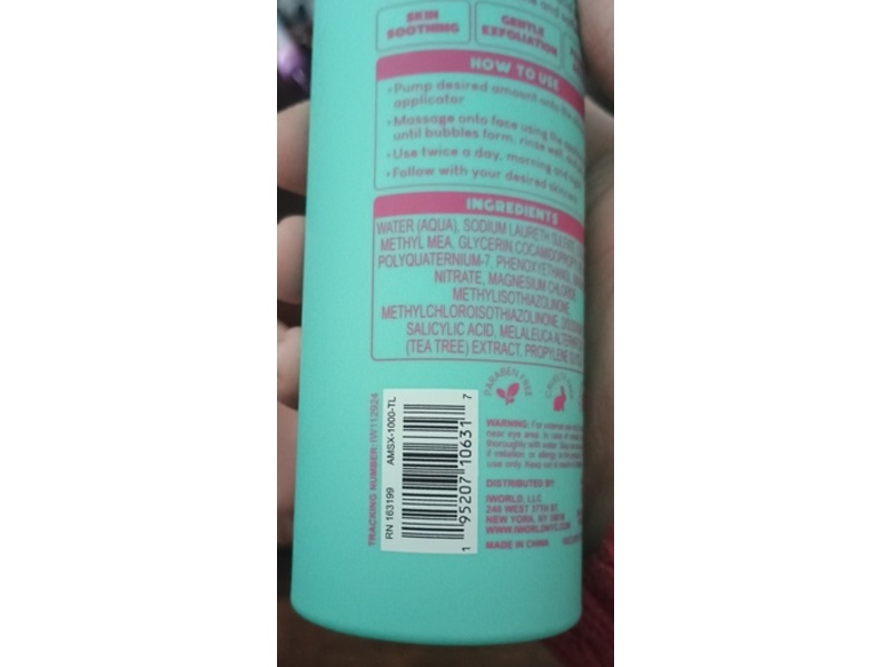 Amora Skin Clarifying Glow Cleanser, 5.7 fl oz/169 mL