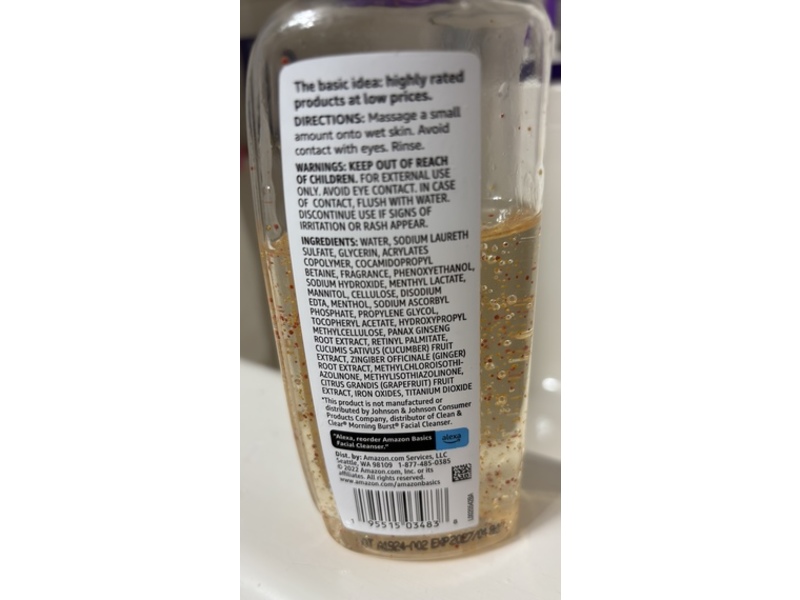 Amazon Basics Morning Fresh Facial Cleanser, 8 fl oz/236 mL