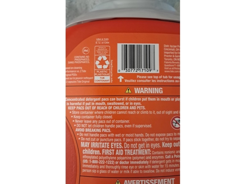 Tide Hygienic Clean Power Pods, Original Scent, 84 fl oz/2,39 kg, 57 Count