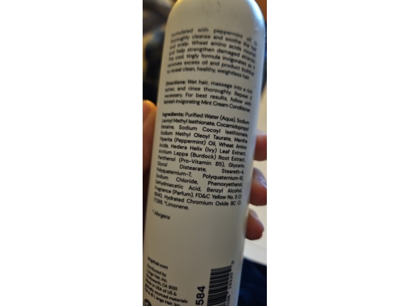 L'ange Tonique Invigorating Mint Shampoo, 8 fl oz/236 mL