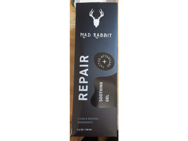 Mad Rabbit Repair Tattoo Aftercare Soothing Gel, Clean & Natural, 3.4 oz/100 mL