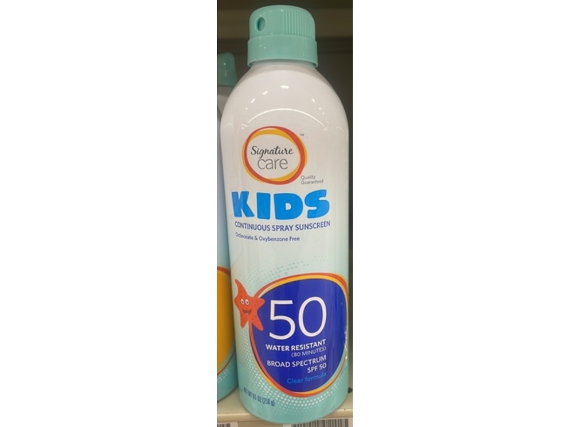 Signature Care Kids Continuous Spray Sunscreen, SPF 50, 9.1 fl oz/258 g