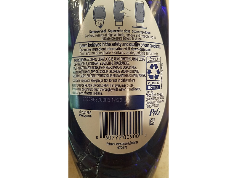 Dawn Ultra Platinum Dishwashing Liquid, Refreshing Rain Scent, 12.2 fl oz/360 mL