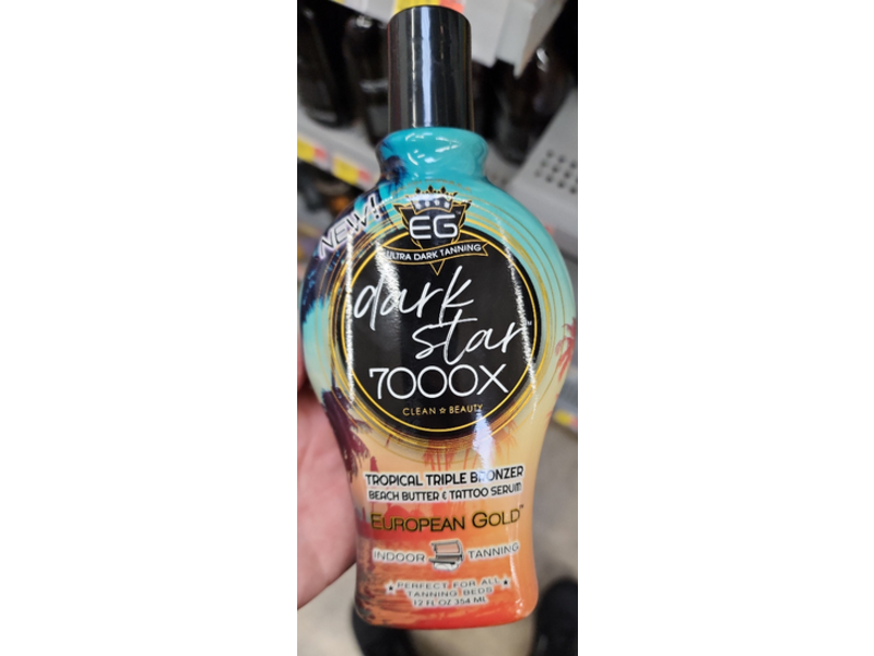 European Gold Dark Star 7000x Indoor Tanning Tropical Triple Bronzer, Beach Butter & Tattoo Serum, 12 fl oz/354 mL