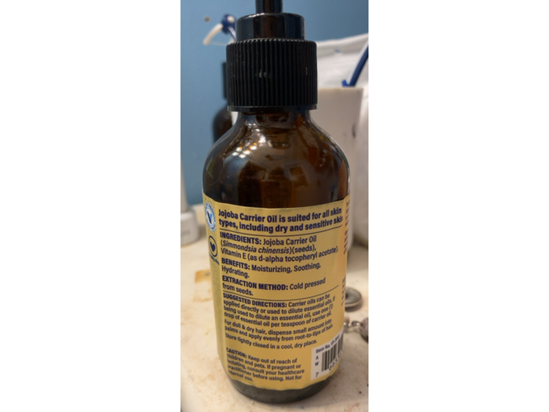 The Vitamin Shoppe Jojoba Carrier Oil, Vitamin E, 4 fl oz/118 mL