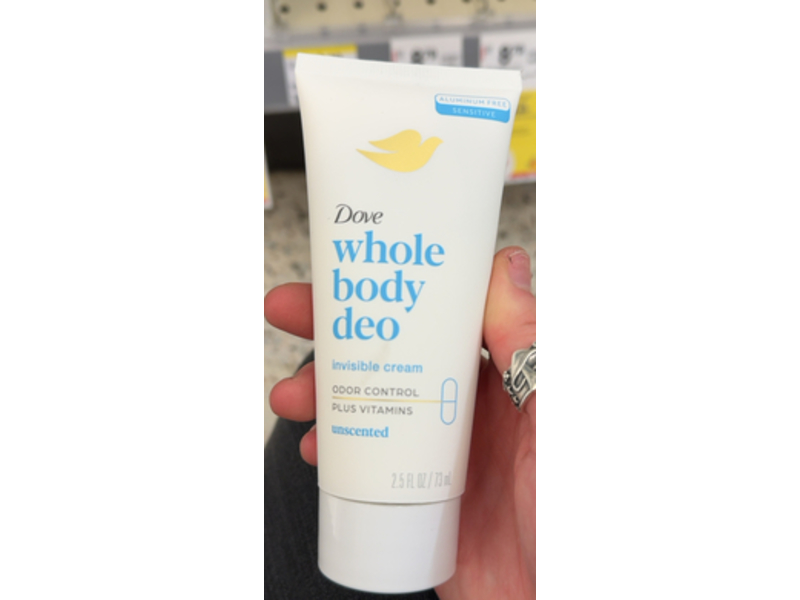Dove Whole Body Deo Invisible Cream, 2.5 fl oz/73 mL