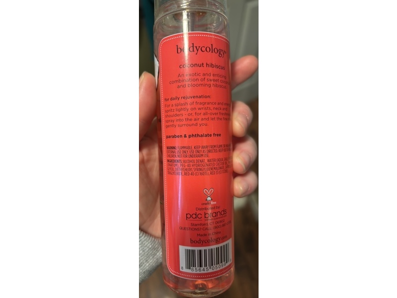 Bodycology Fragrance Mist, Coconut Hibiscus, 8 fl oz/237 mL