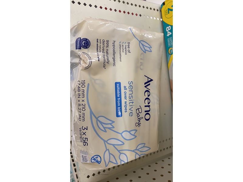 Aveeno Baby Sensitive All Over Wipes, 3 Pack of 56 Ct