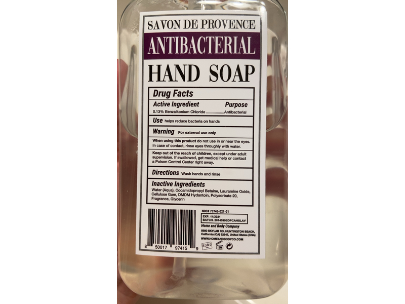Savon De Provence Antibacterial Hand Soap, Lavender, 16 fl oz/474 mL