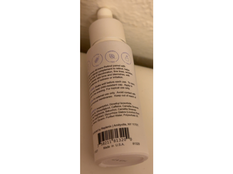 Replenix Anti-Aging Retinol + Bakuchiol Concentrated Face Serum, 1 fl oz/30 mL