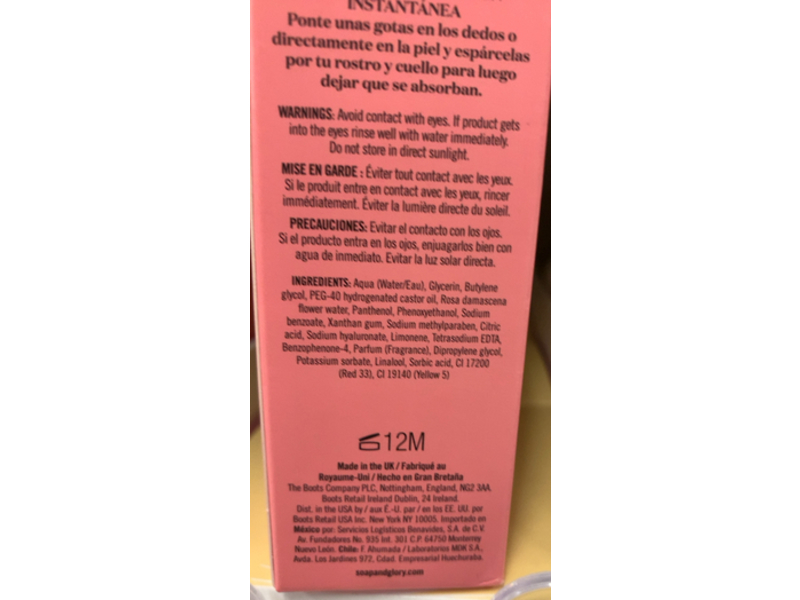 Soap & Glory Daily Dew Instant Hydrating Face Serum, Hydrate, 1 fl oz/30 mL