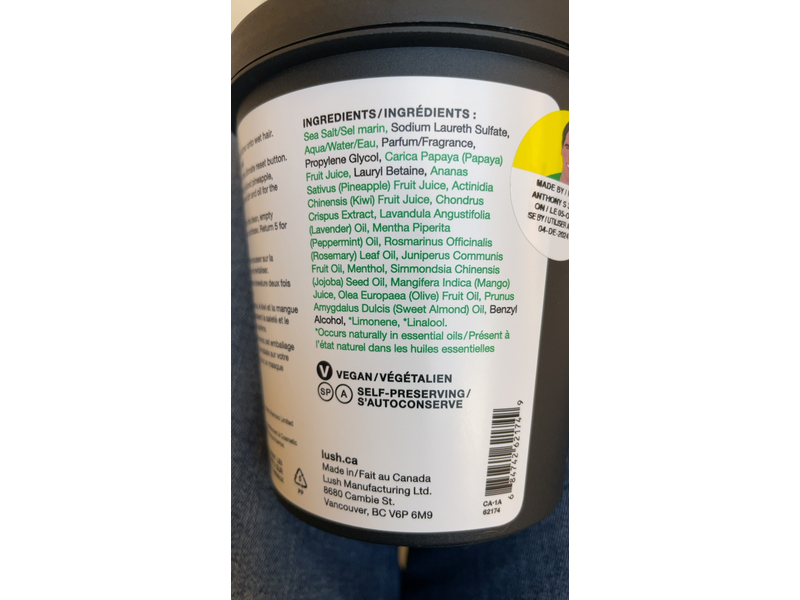 Lush Rehab Salty Shampoo, Kiwi Juice & Menthol, 600 g