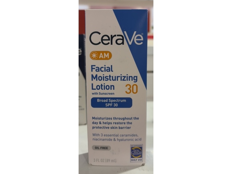 CeraVe AM Facial Moisturizing Lotion With Sunscreen , SPF 30, 3 fl oz/89 mL