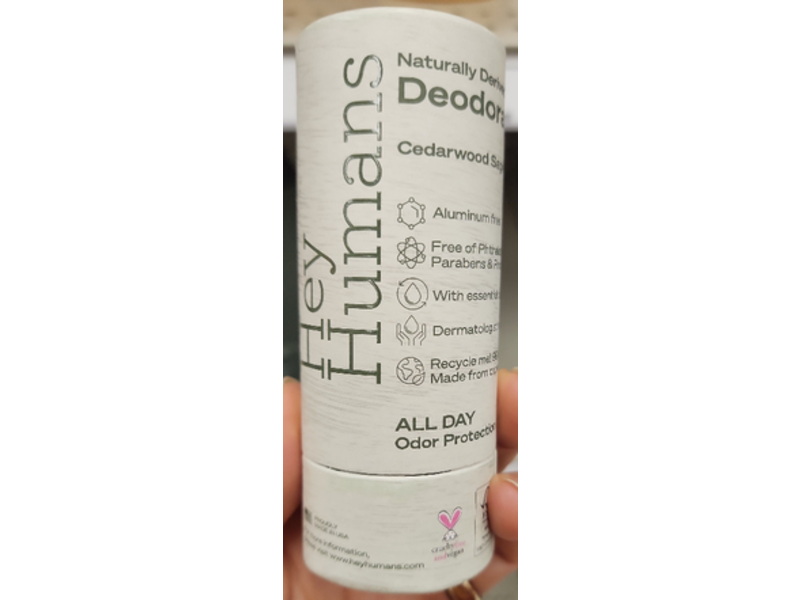 Hey Humans Natural Deodorant, Cedarwood Sage, 2 oz/56 g