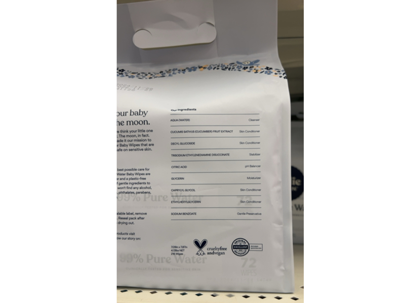 Millie Moon 99% Pure Water Baby Wipes, 216 Count