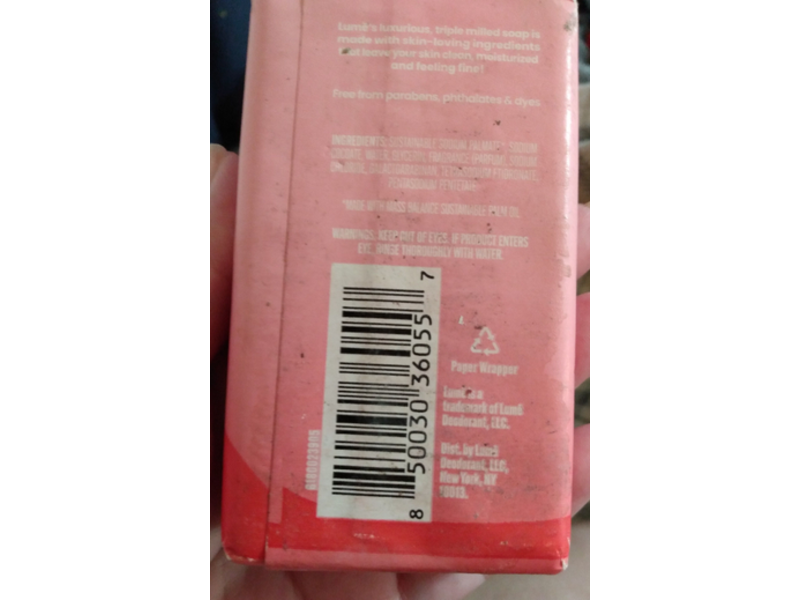 Lume Triple Milled Soap, Peony Rose, 5 oz/142 g